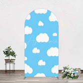 Aperturee Aperturee Blue Sky Cloudy Kids Birthday Party Arch Backdrop